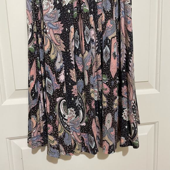 Maeve by Anthropologie Leslie Paisley Midi Dress Medium Faux Wrap Floral Boho - Picture 6 of 8
